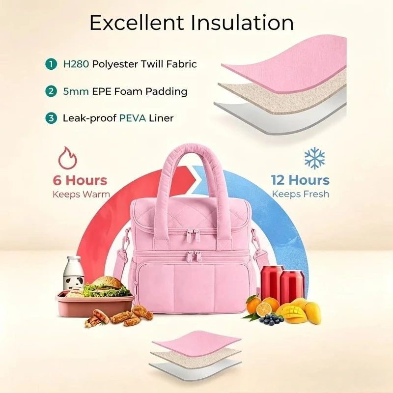 Bolsa térmica aislante grande con compartimento para picnic y camping - imagen 2