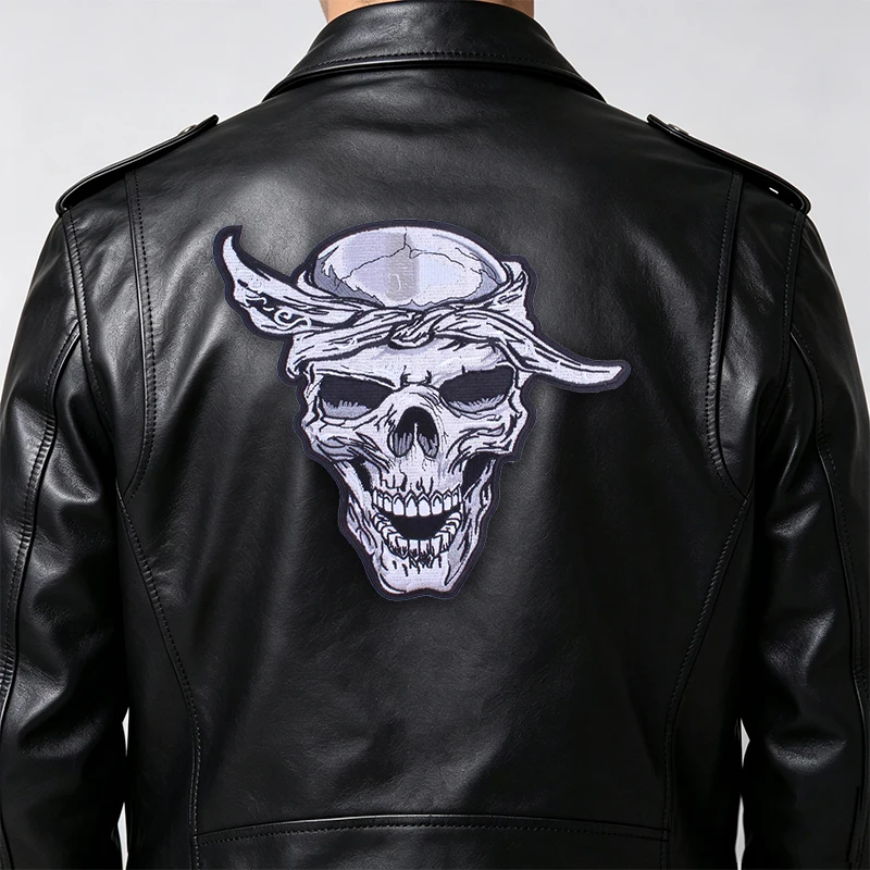 Parche termoadhesivo llamas y calavera gótico punk para chaqueta - imagen 2