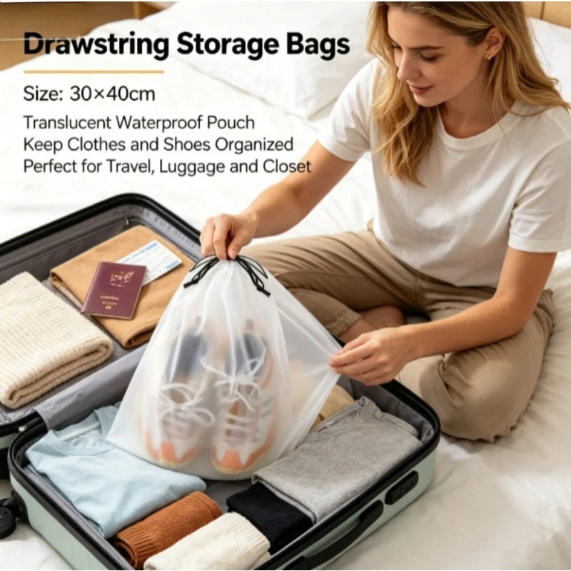 Bolsa organizadora portátil con cordón para guardar y transportar