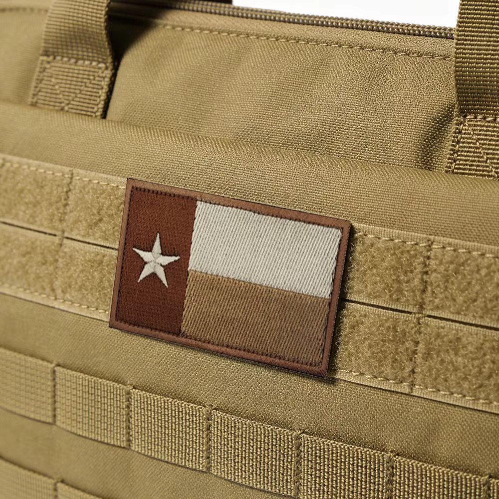 Parche bordado táctico caqui bandera Texas estrella solitaria PVC - imagen 3