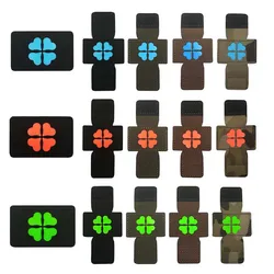 Parche táctico luminoso trébol de hojas con velcro