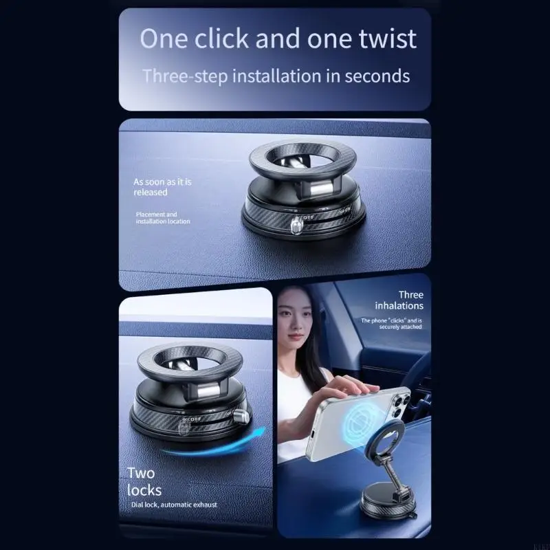 Soporte para teléfono plegable giratorio con ventosa, coche y hogar - imagen 4