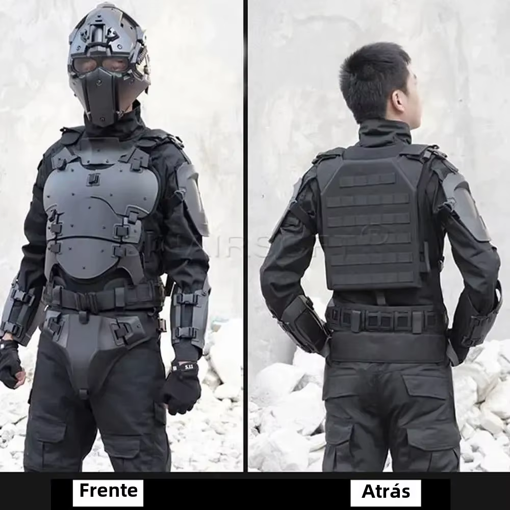Chaleco táctico paintball protecciones extraíbles codera peto - imagen 5