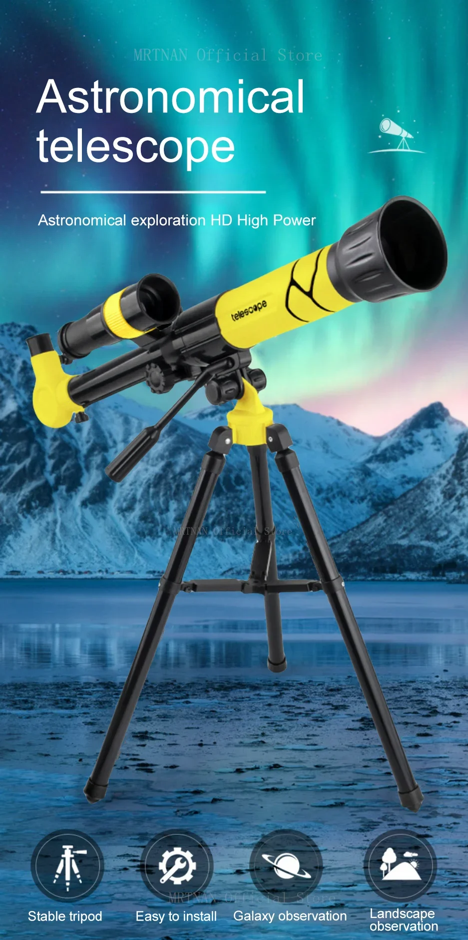 Telescoop astronómico monocular portátil para iniciación