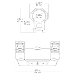 Montura para mira telescópica Picatinny Vector perfil alto táctico