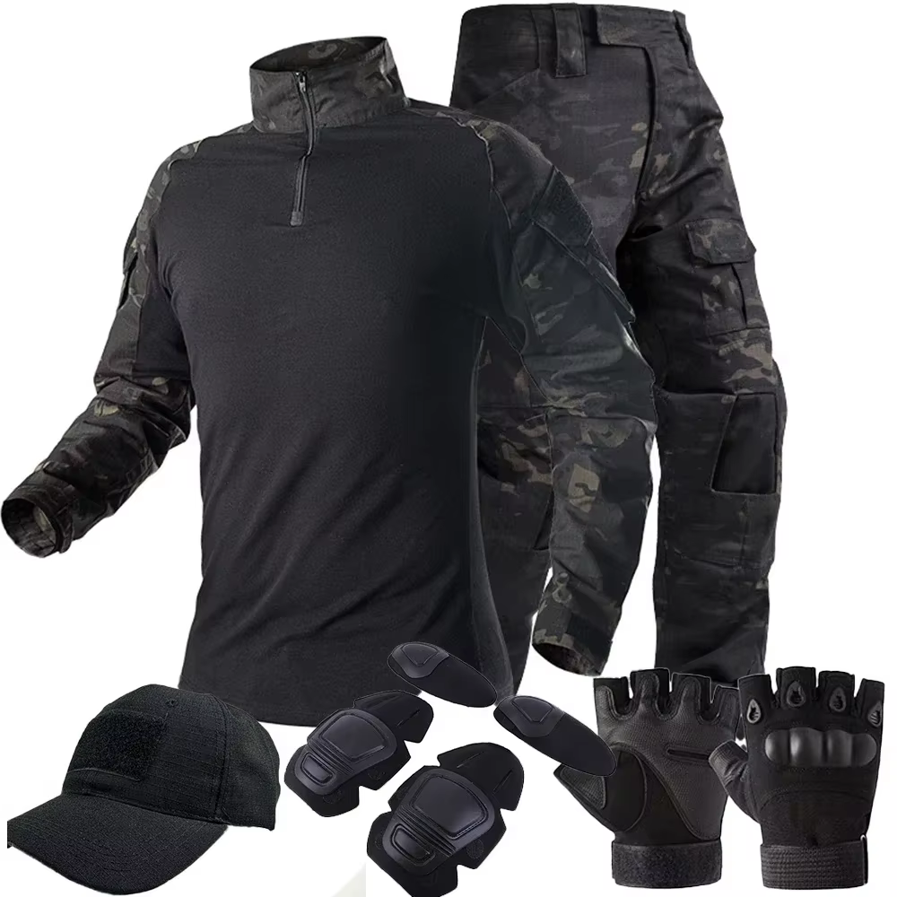 CP Uniforme táctico negro: camisa manga larga y pantalón cargo - imagen 4