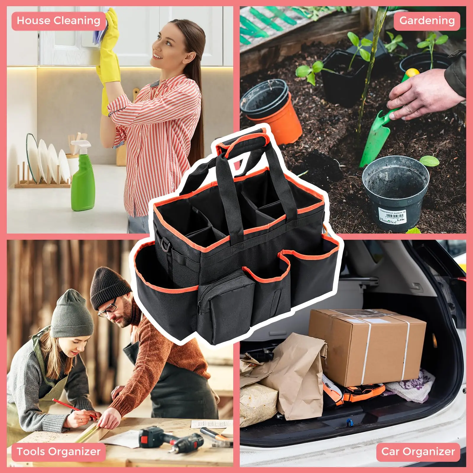 Bolsa de transporte plegable organizadora para artículos de limpieza - imagen 4