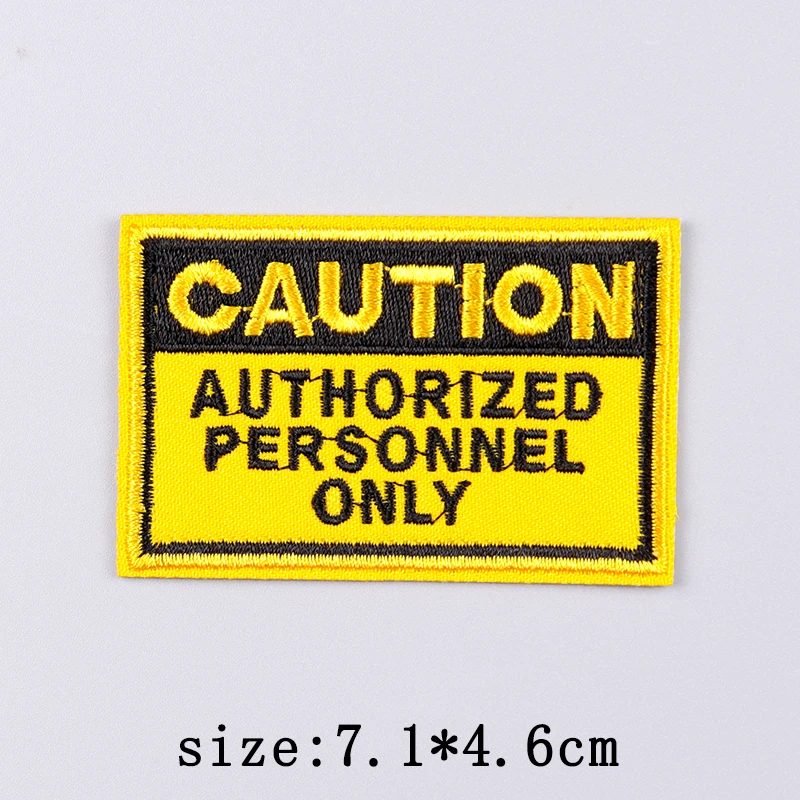 Parche táctico bordado advertencia peligro insignia seguridad - imagen 2