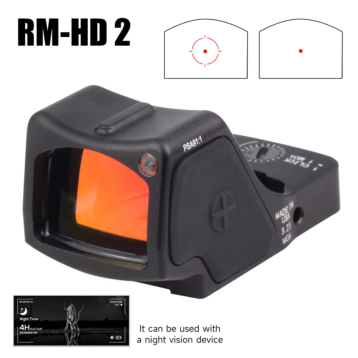 Mira sobre base compatible para pistolas G17/G19
