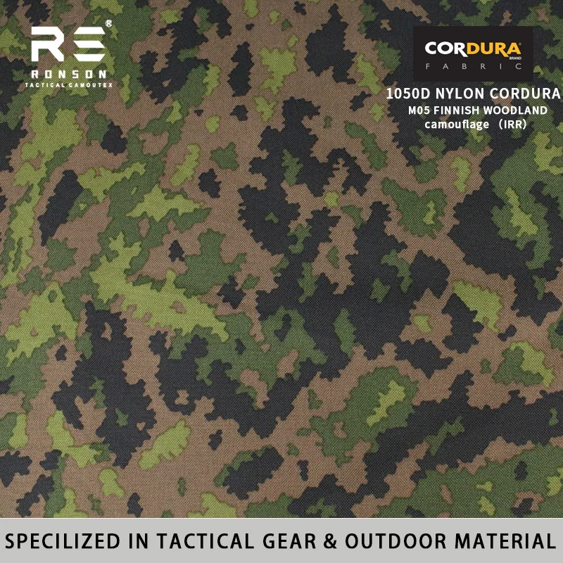 Camuflaje táctico finlandés del bosque en cordura impermeable IR PU