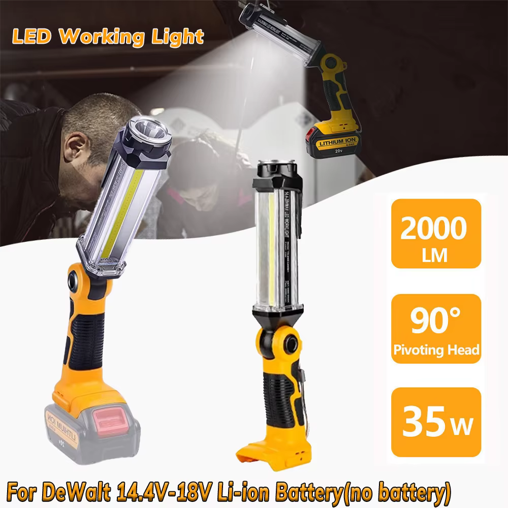 Dewalt linterna LED 2000 lúmenes portátil 14.4V-18V USB Li-ion