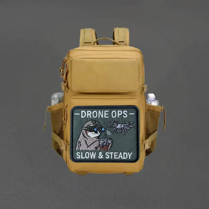 DRONE OPS SLOW&STEADY parche táctico bordado con gancho y bucle - imagen 2