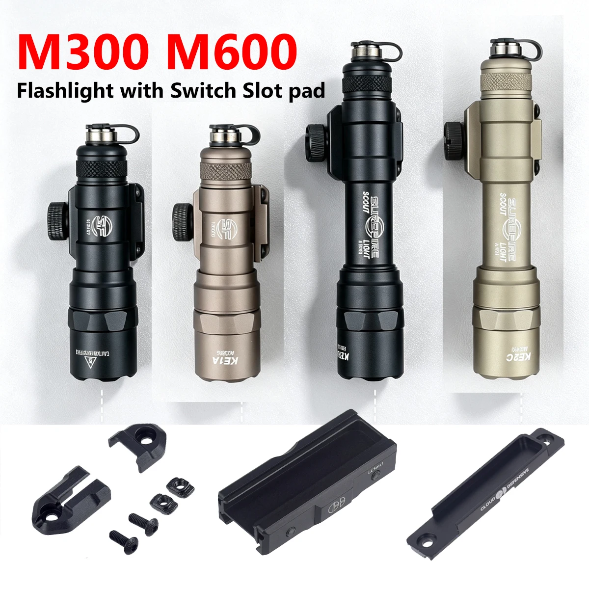 Linterna táctica Surefire M600 con riel Picatinny 20mm para arma de caza - imagen 4