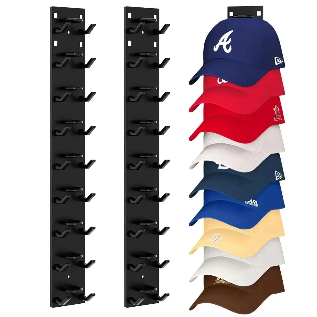 Organizador de gorras con soporte adhesivo para puerta de armario
