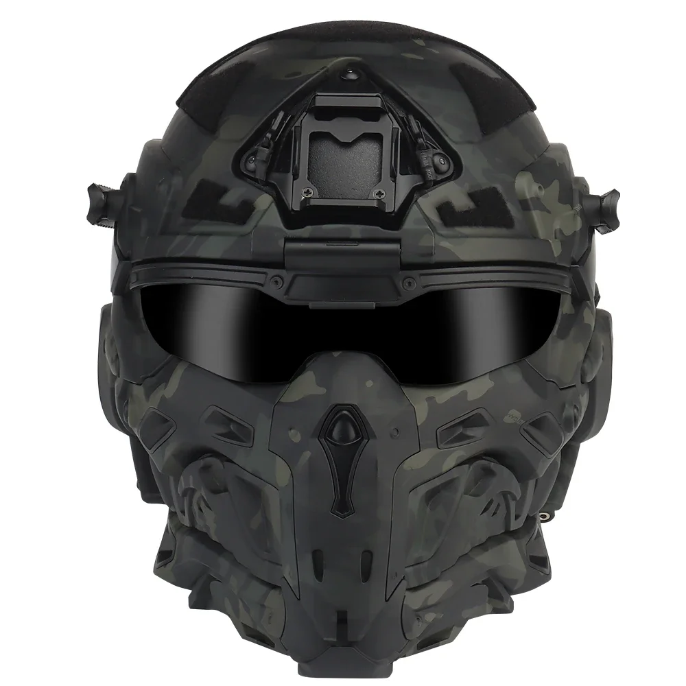 Casco táctico W-Ronin Assault FAST con auriculares COM y máscara