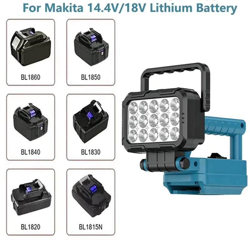 Makita luz LED inalámbrica ángulo ajustable sin batería gancho USB - imagen 2