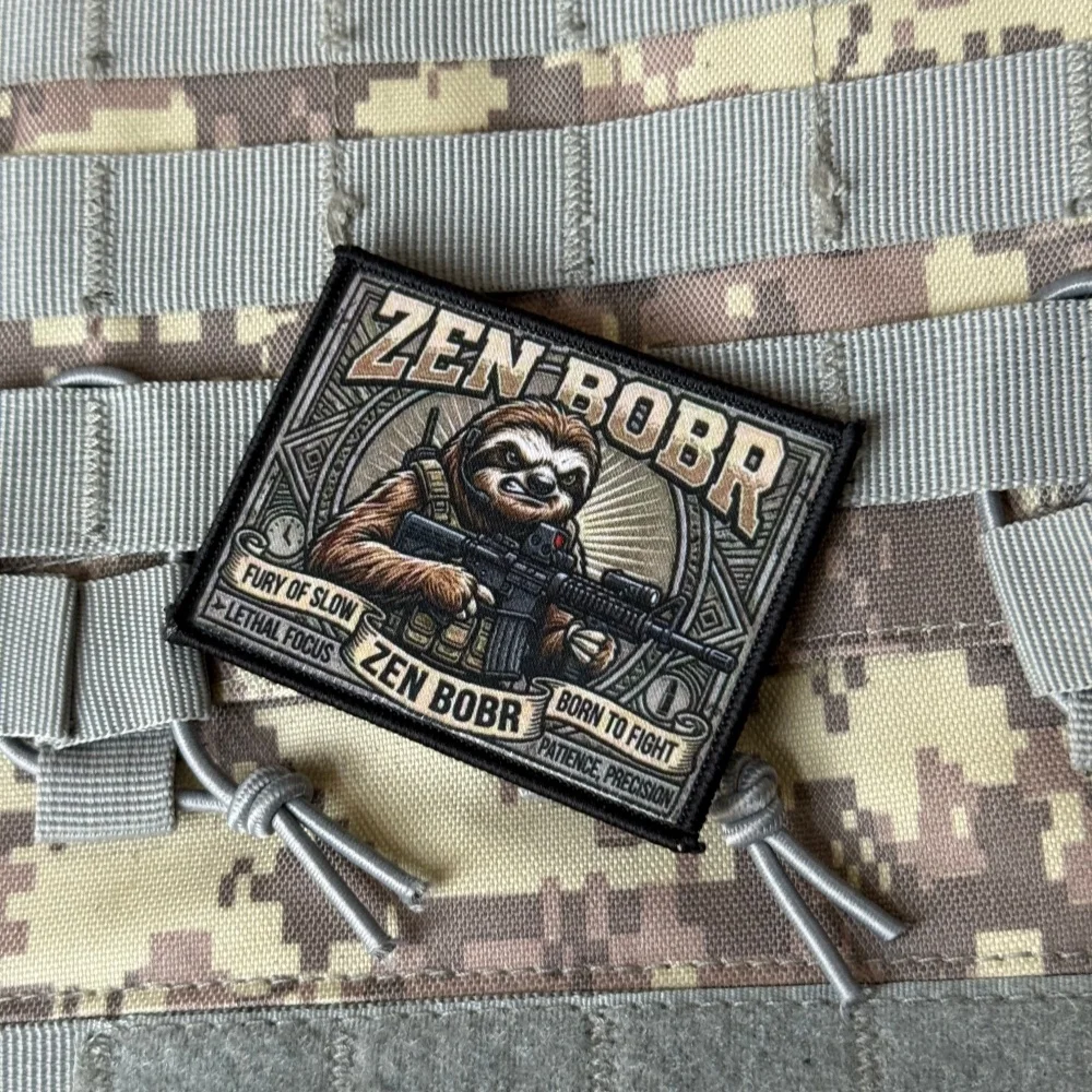 ZEN BOBR Parche táctico gancho y bucle Morale perezoso con estampado - imagen 4