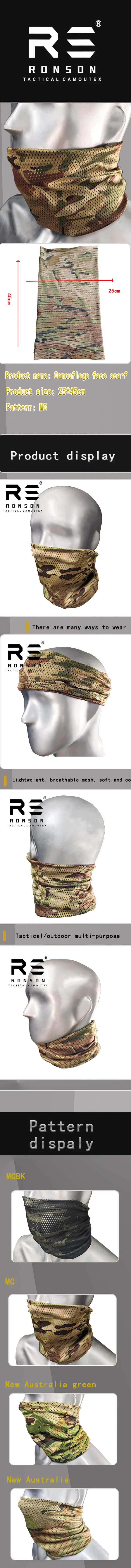 Mascarilla de camuflaje Ronson tipo pañuelo para cubrir el rostro