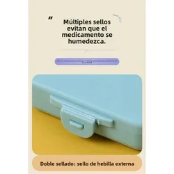 Pastillero portátil semanal con compartimentos para medicación