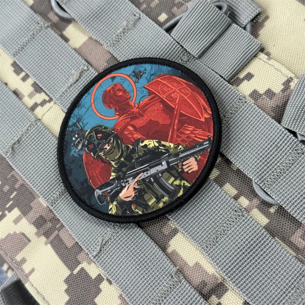 Parche de velcro cruz y ángel ortodoxo para mochila táctica - imagen 4