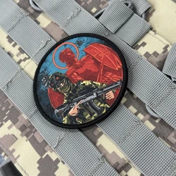 Parche de velcro cruz y ángel ortodoxo para mochila táctica