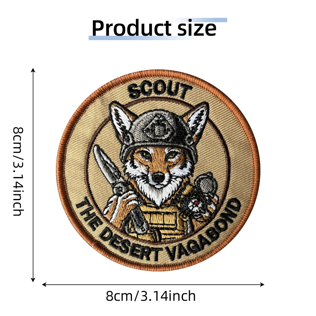 Parche táctico bordado zorro con velcro para mochila airsoft - imagen 3