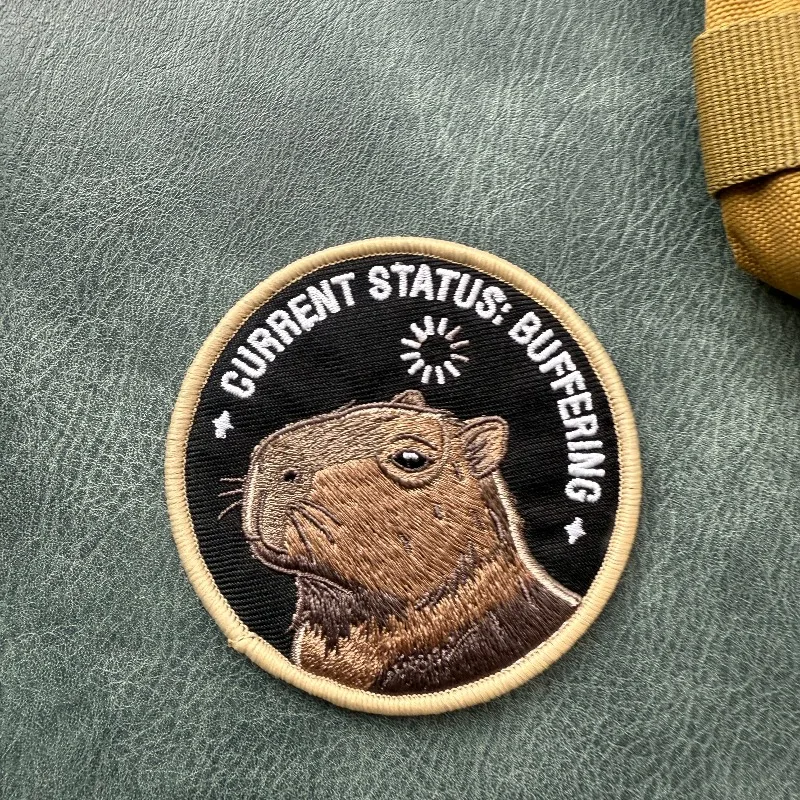 Parche táctico bordado capibara con velcro gancho y bucle - imagen 4