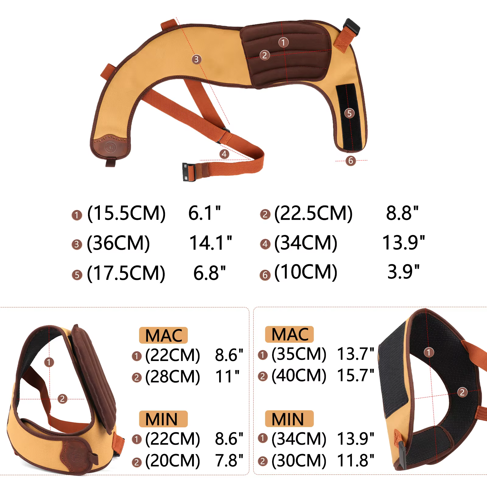 Tourbon protector acolchado hombros – Reductor recoil lona para escopeta - imagen 5