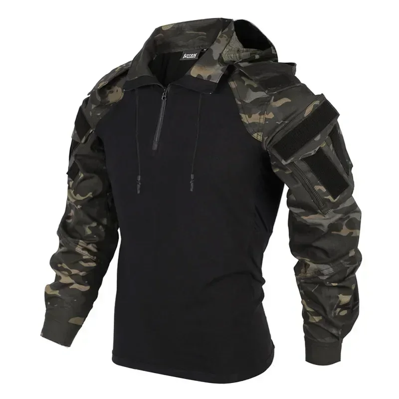 Camiseta táctica con capucha camuflaje impermeable resistente - imagen 4
