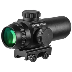 FIRE WOLF Mira prismática compacta para caza con riel Picatinny