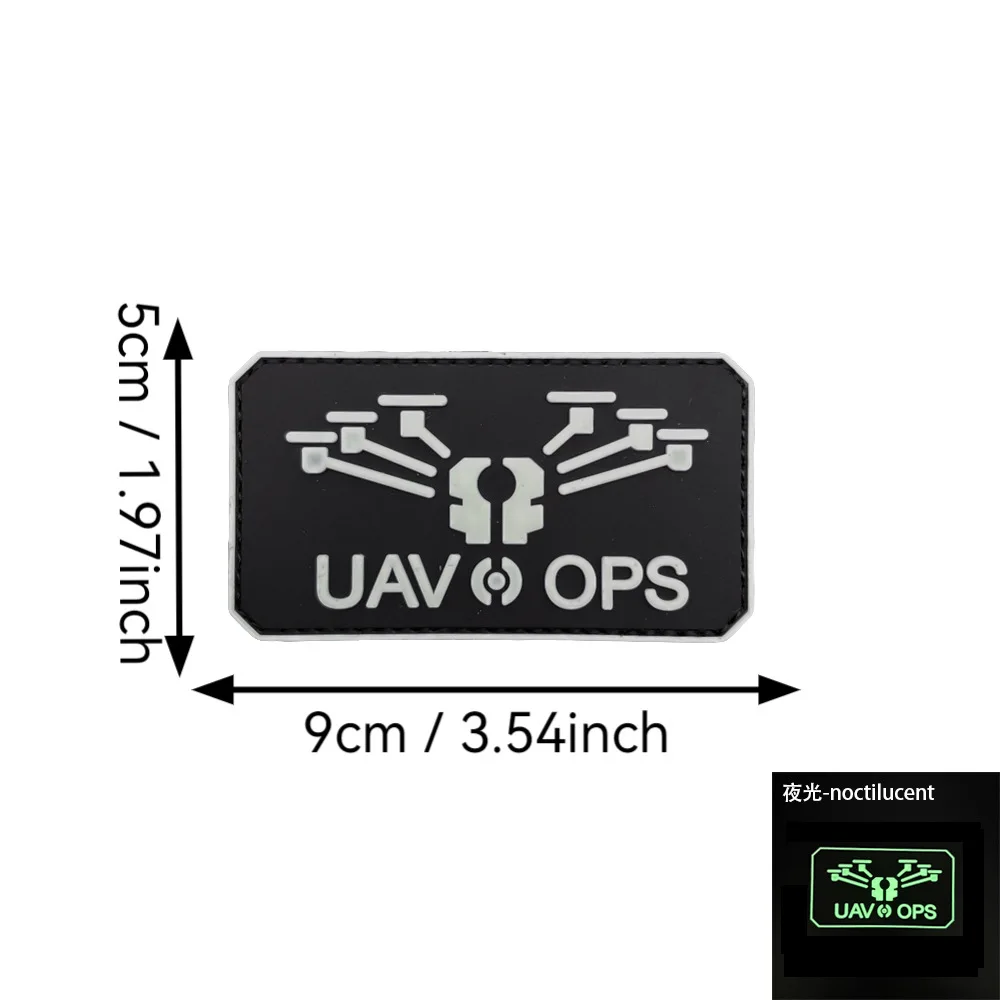 Parche táctico luminoso PVC piloto de drones con gancho - imagen 5