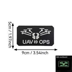 Parche táctico PVC luminoso piloto drones base gancho