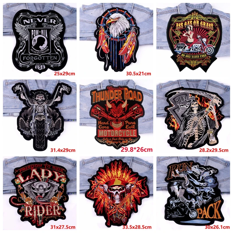 Parches bordados grandes estilo punk