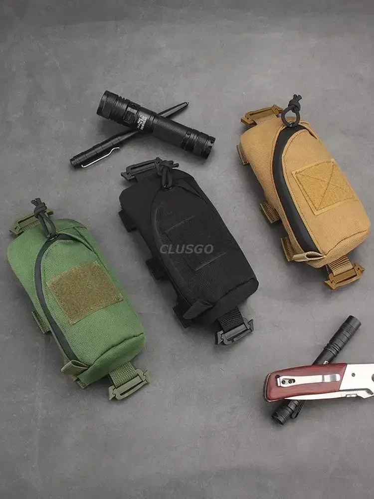 Bolsa táctica MOLLE negra con capacidad para accesorios