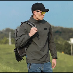 Emersongear Saltie – Sudadera con capucha azul táctica para outdoor y senderismo
