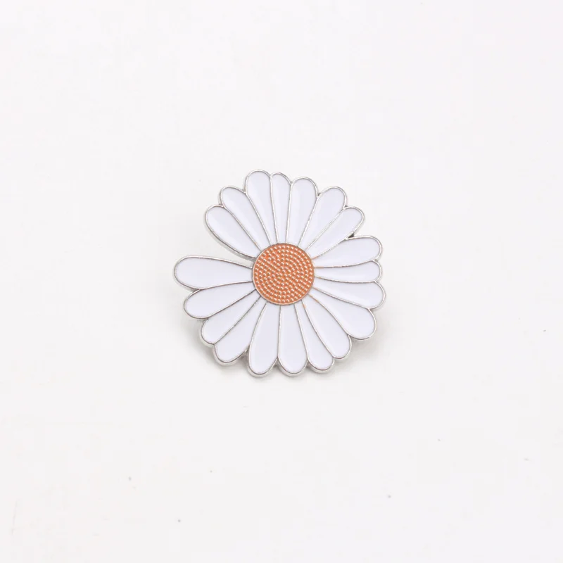 Alfiler esmaltado margaritas – Broche floral para vestir