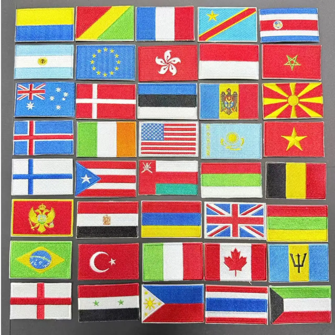 Parches termoadhesivos bordados para ropa, insignias de banderas - imagen 2