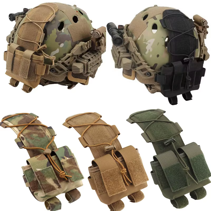 Bolsa táctica MOLLE para casco con compartimento de batería - imagen 5