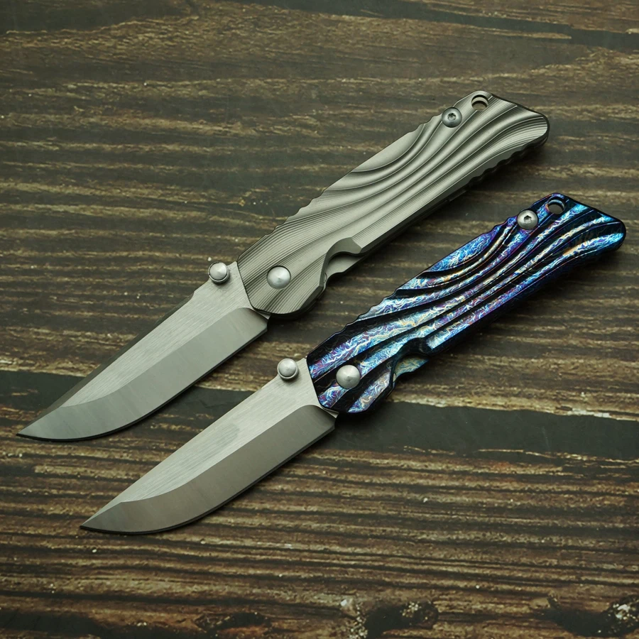 LEMIFSHE Cuchillo plegable EDC con hoja VG10 y mango de titanio - imagen 5