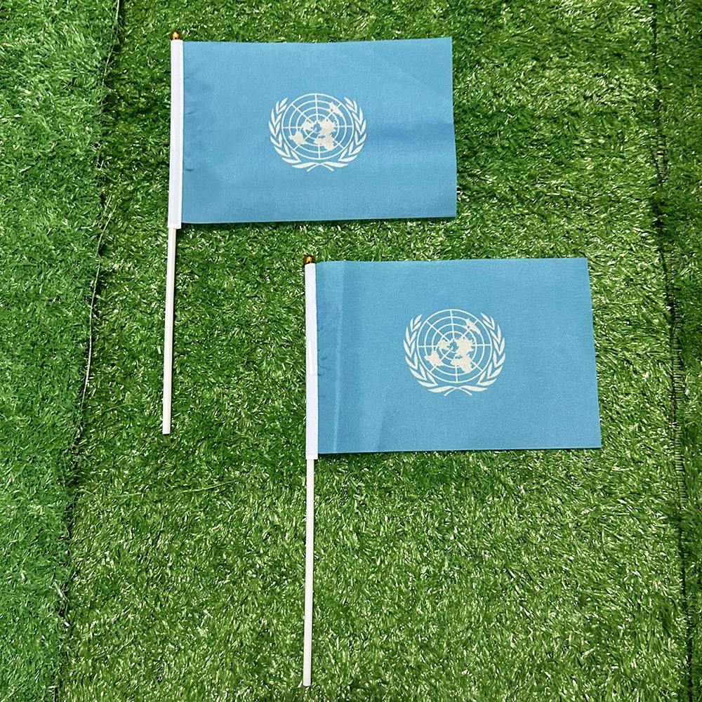 Bandera ONU de mano SKY FLAG con asta de plástico - imagen 5