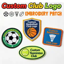 Parche bordado personalizado de logotipo para insignias de equipo