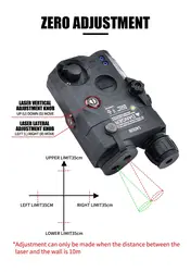 Láser Táctico PEQ-15 con Punto Rojo y Luz IR – para Airsoft, Caza y Exploración