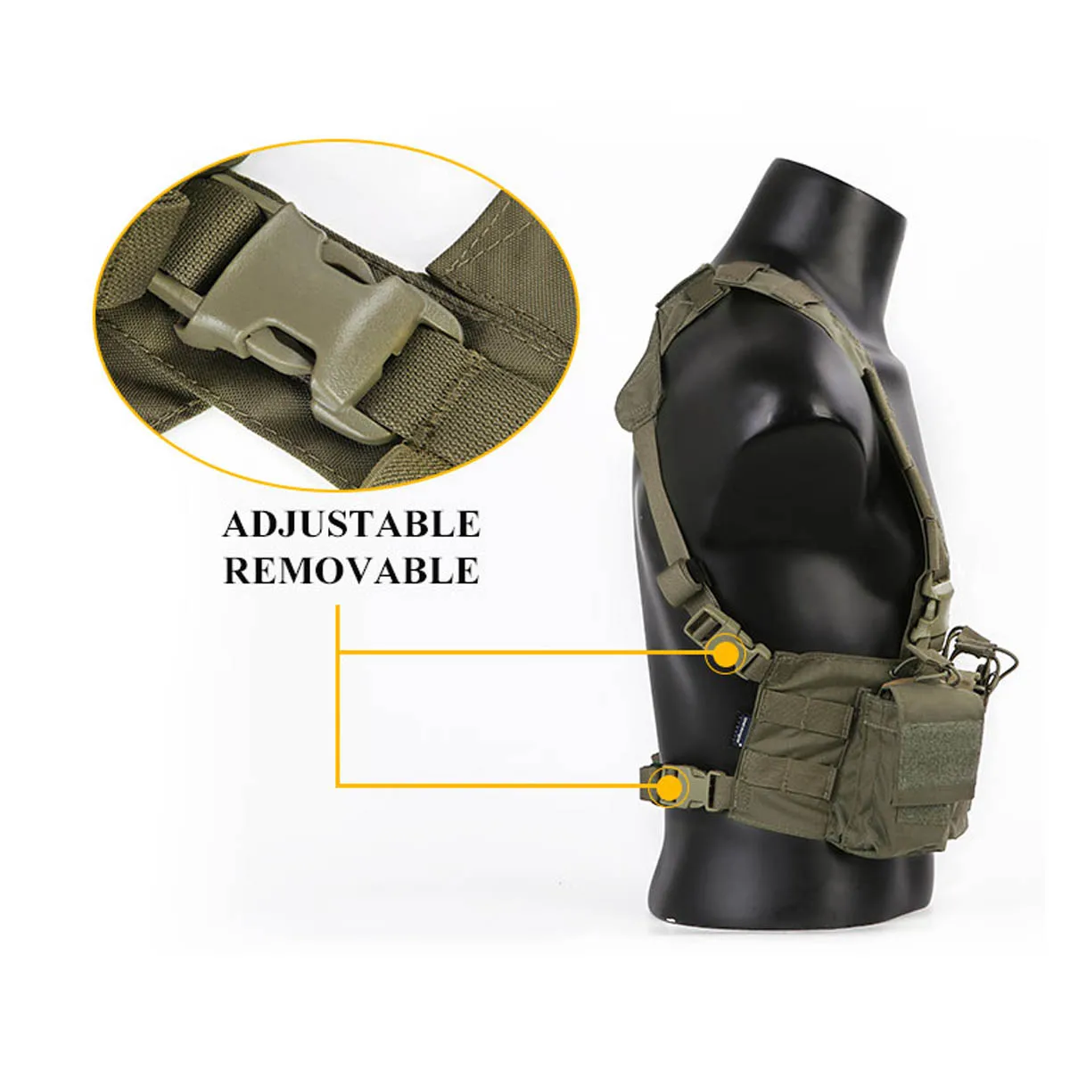 Chaleco táctico ligero EM7450 con bolsillos cargadores para airsoft - imagen 5