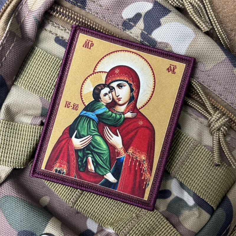 Detalle del parche y sistema de sujeción para bricolaje con velcro