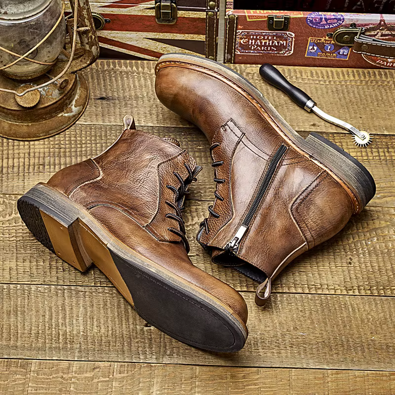 Botas tácticas de cuero impermeable - Trekking al tobillo para hombre y mujer - imagen 4
