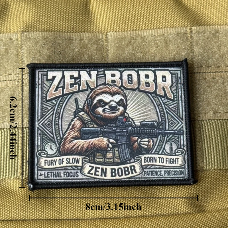 Zen Bobr Sloth Parche Táctico con Velcro para Mochilas y Ropa - imagen 2