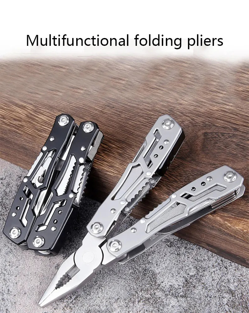 Alicates multifuncionales plegables de acero para coche y outdoor