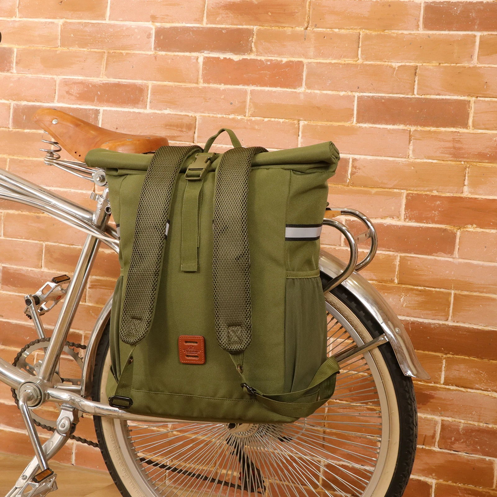 Tourbon Alforja Individual Impermeable Verde para Bicicleta - imagen 5