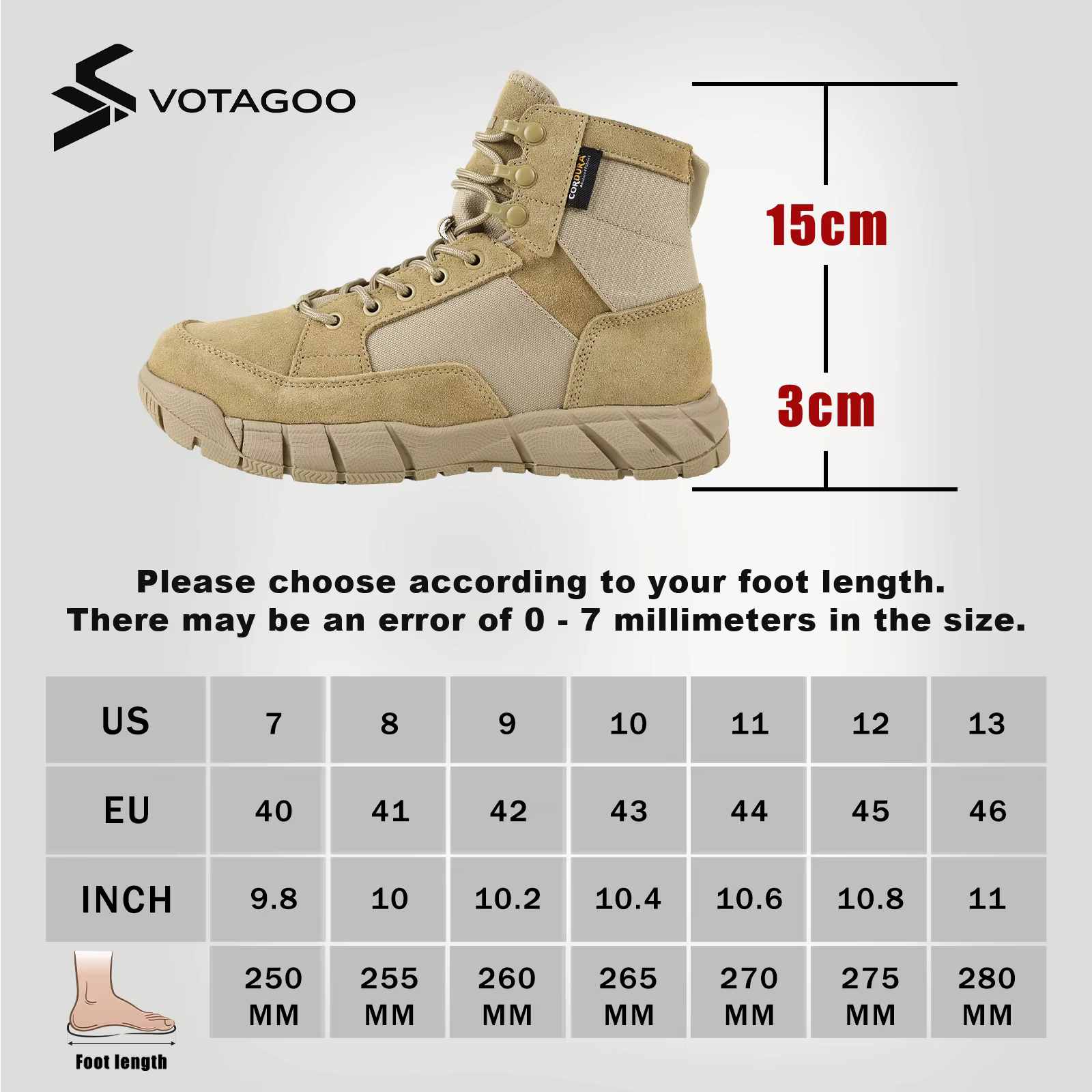 Botas tácticas impermeables Antárctica con cordones para senderismo - imagen 5