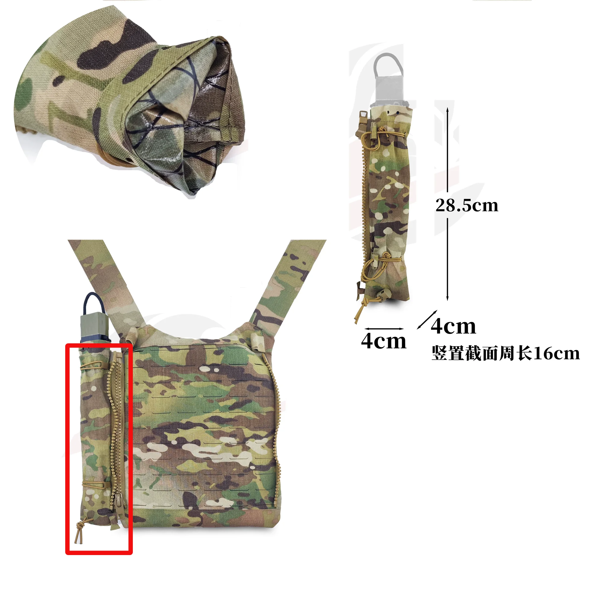 Bolsa portaherramientas táctica con cremallera para chaleco - imagen 5